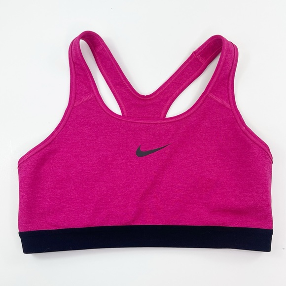 Nike Other - Nike Dri Fit Sports Bra Pink And Black Racerback Women's Size Large